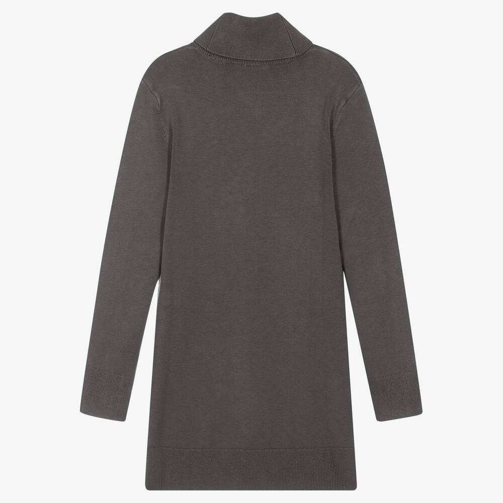 Guess-Teen Grey Roll Neck Knit Dress | Childrensalon Outlet