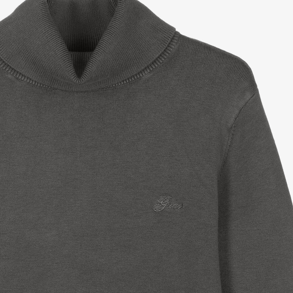 Guess-Teen Grey Roll Neck Knit Dress | Childrensalon Outlet