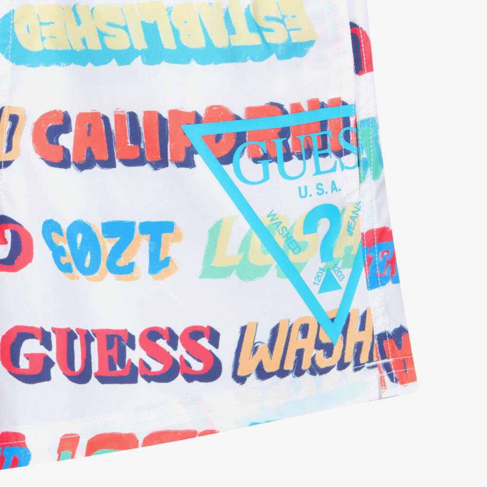 Guess-شورت سباحة تينز ولادي بولي بطبعة ملونة | Childrensalon Outlet