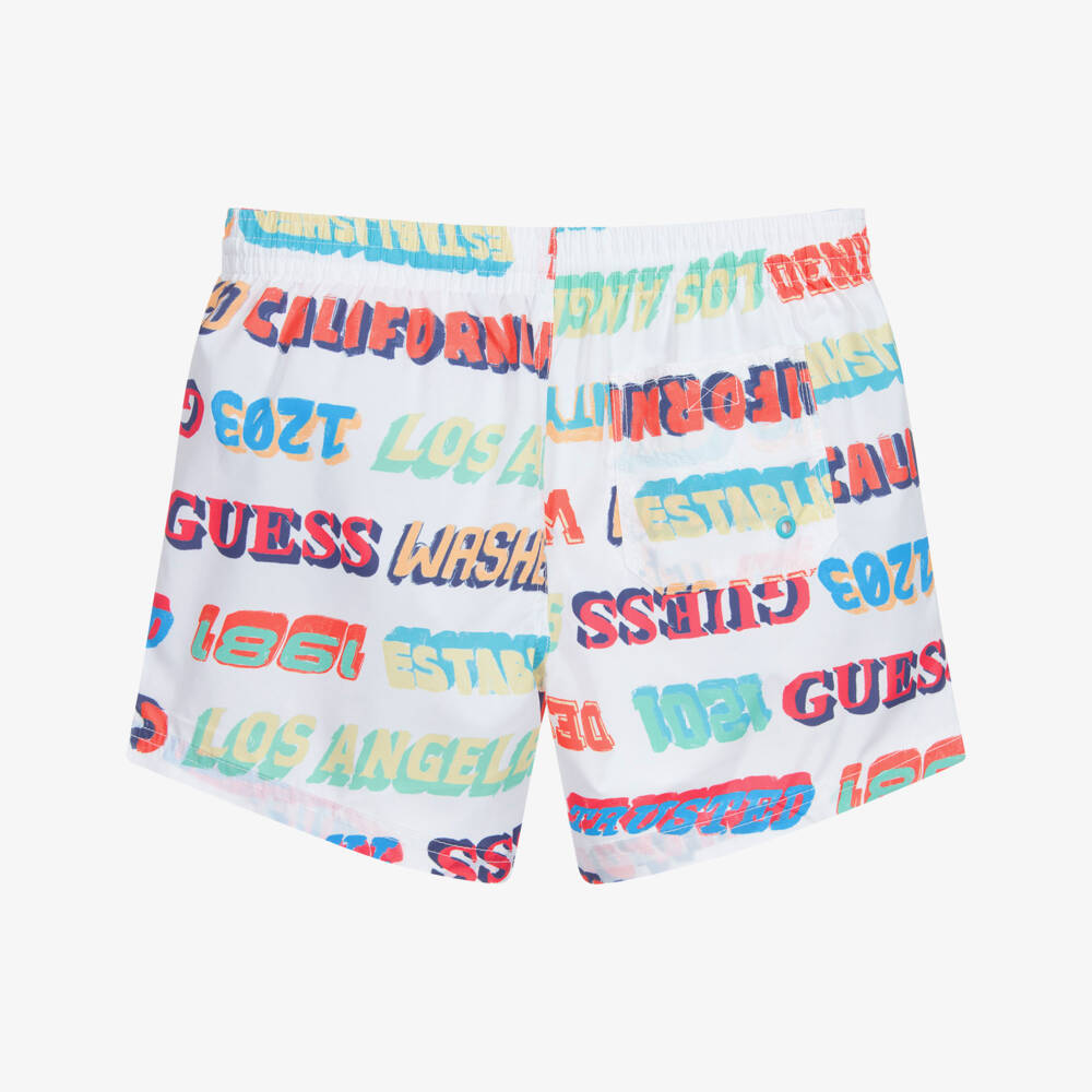 Guess-شورت سباحة تينز ولادي بولي بطبعة ملونة | Childrensalon Outlet