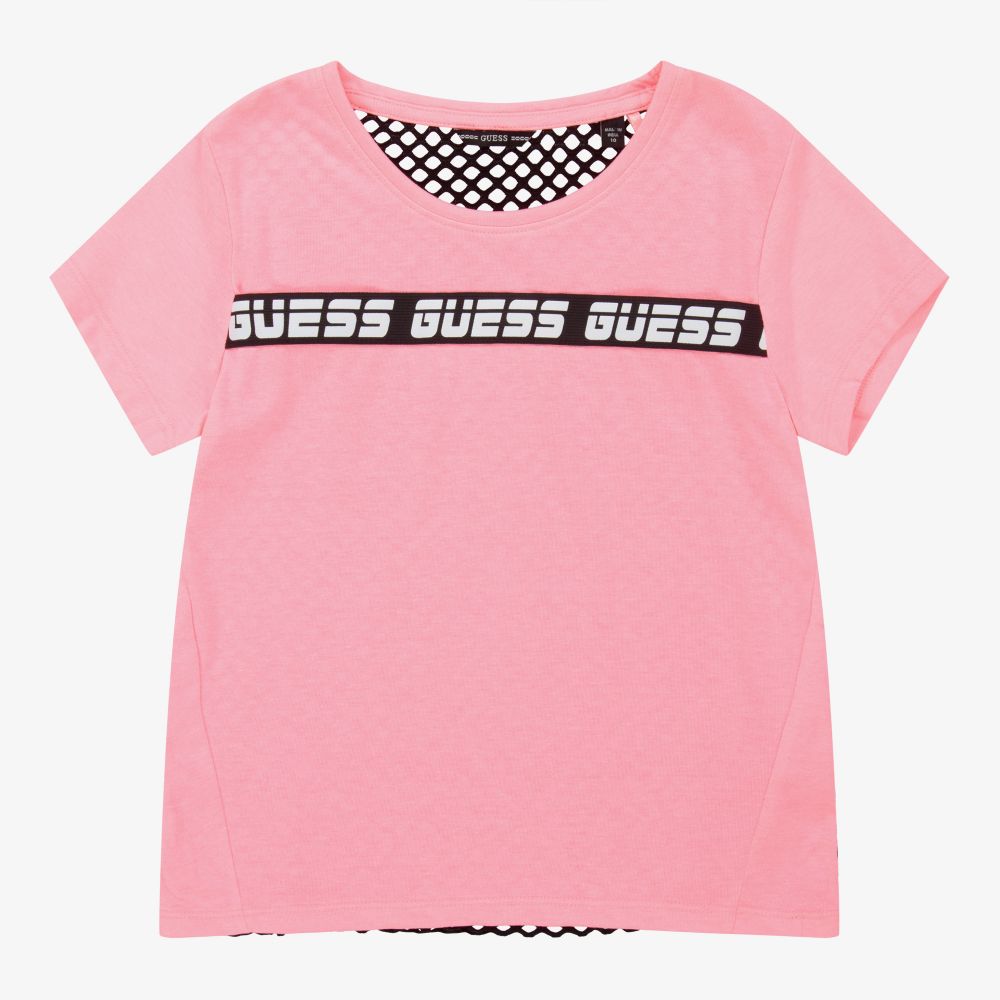 Guess - Розовая хлопковая футболка для подростков | Childrensalon