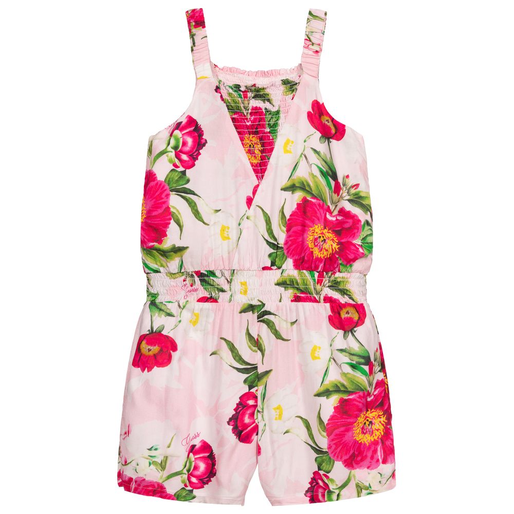 Guess-Розовый комбинезон с цветами для подростков | Childrensalon Outlet