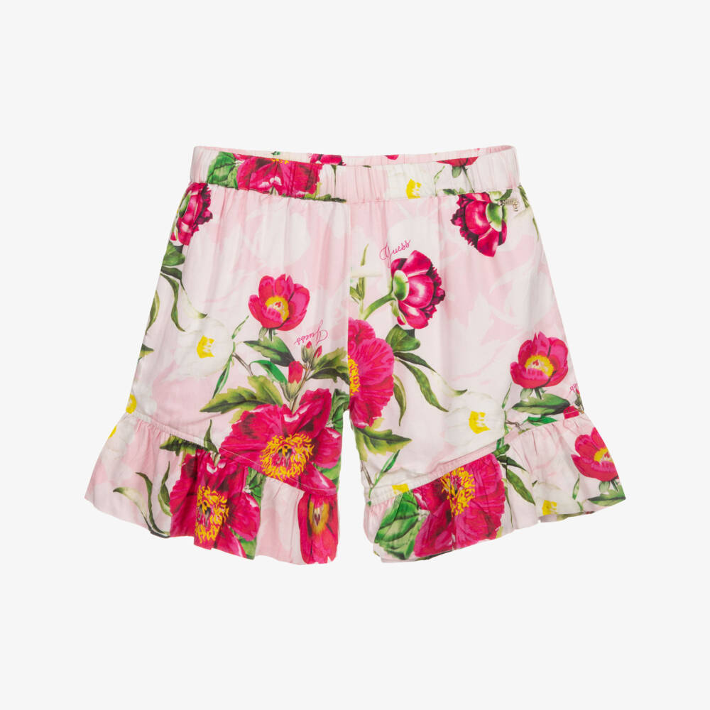 Guess-Розовые шорты с цветами для подростков | Childrensalon Outlet