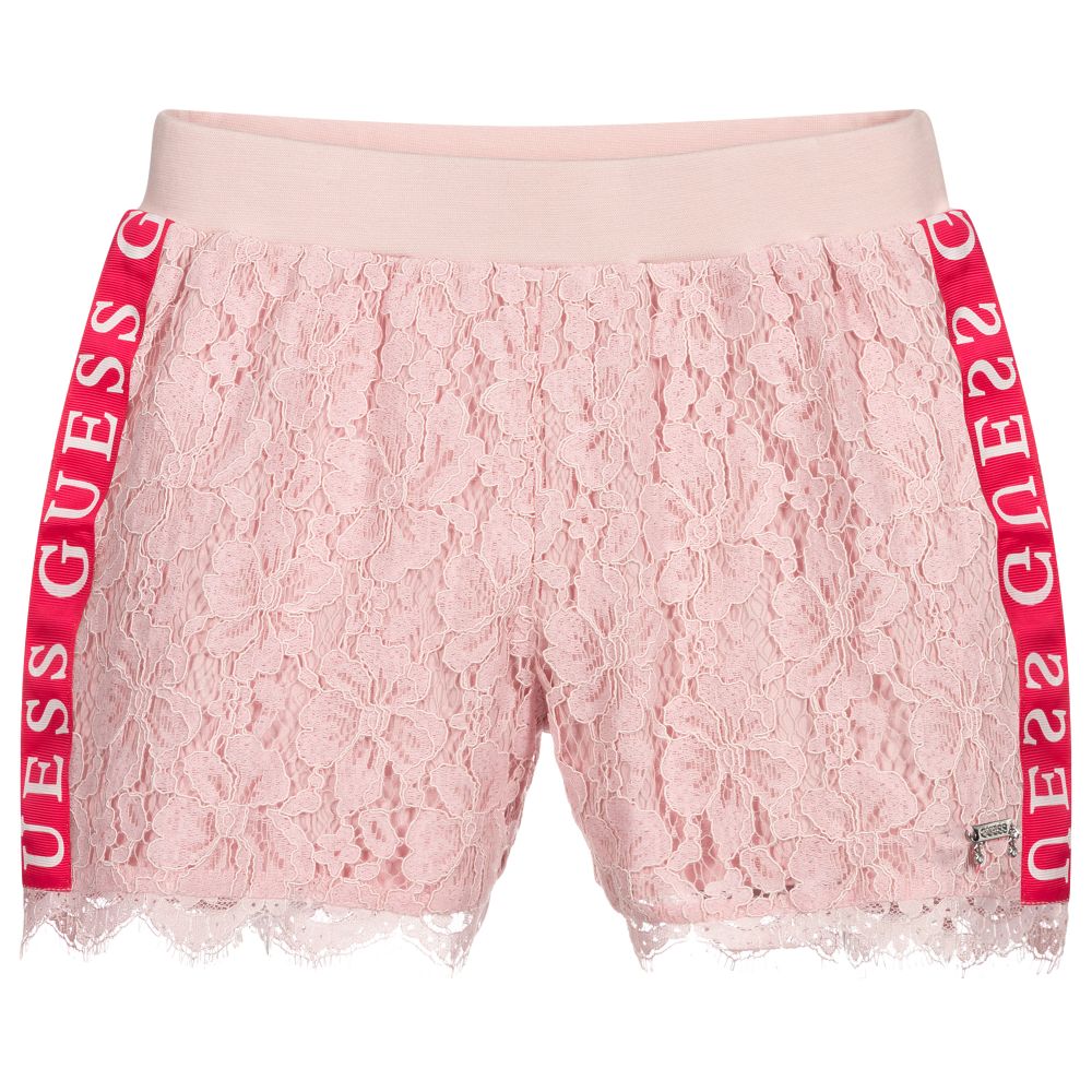 Guess - Rosa Teen Shorts aus Spitze | Childrensalon