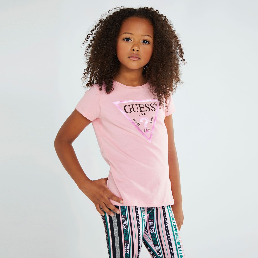 Guess Teen Pink Logo Leggings Childrensalon Outlet