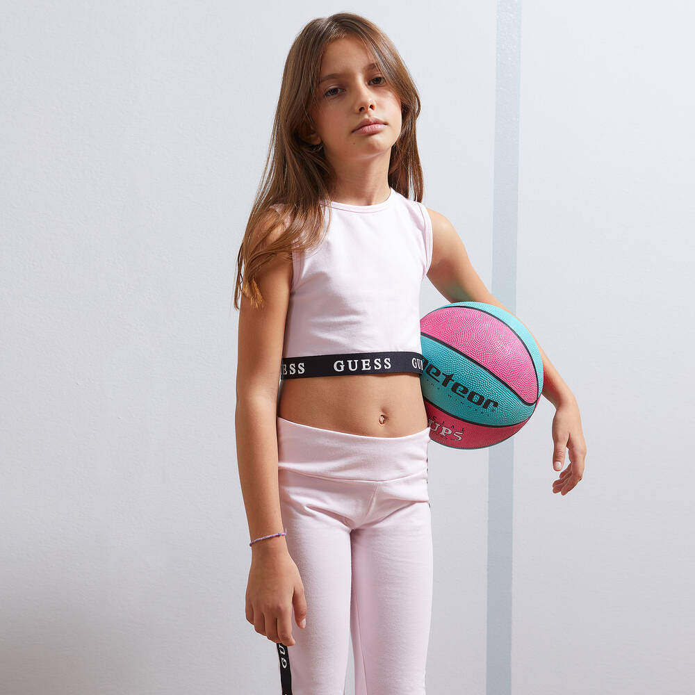 Guess-Teen Pink Logo Leggings | Childrensalon Outlet