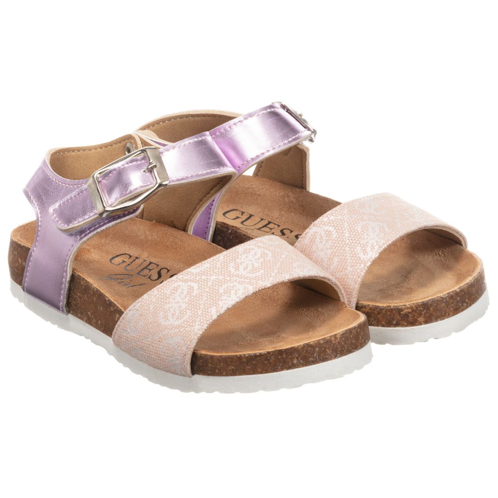 Guess - Teen Pink Logo Sandals | Childrensalon