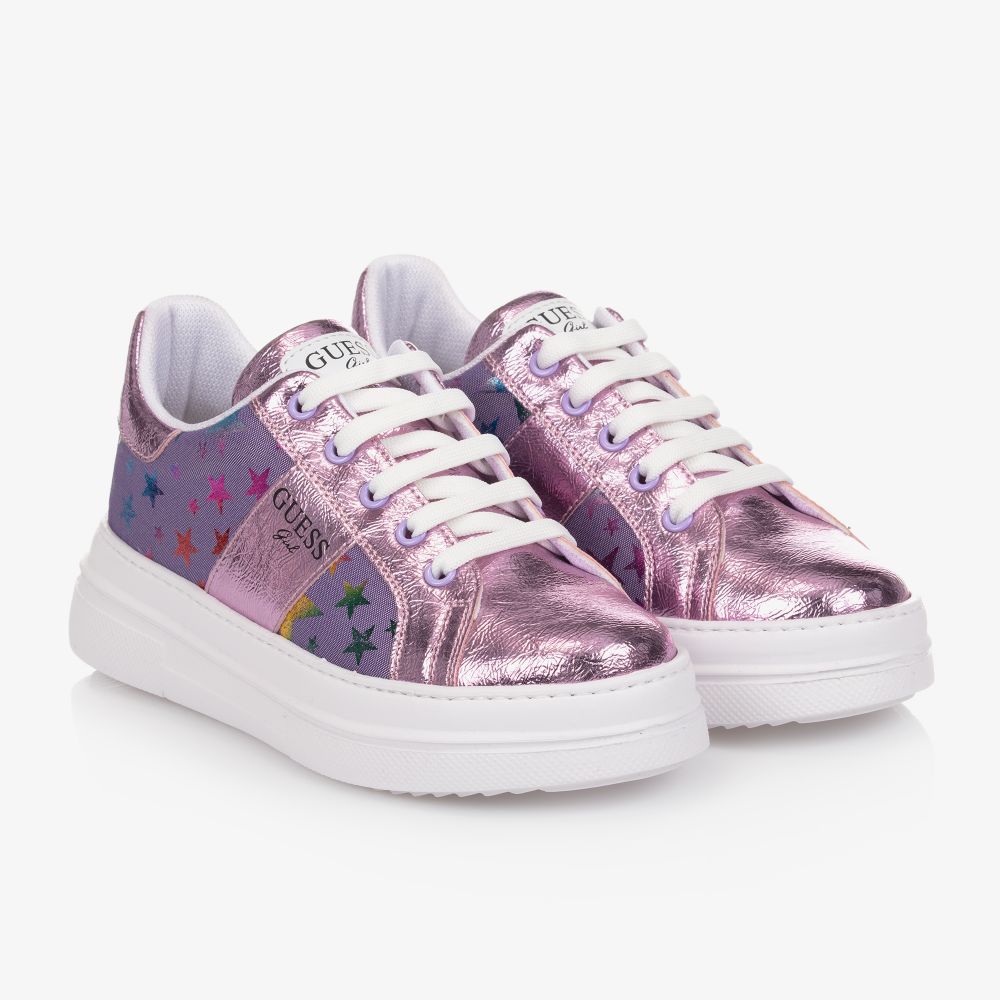Guess - Розово-фиолетовые кроссовки для подростков | Childrensalon