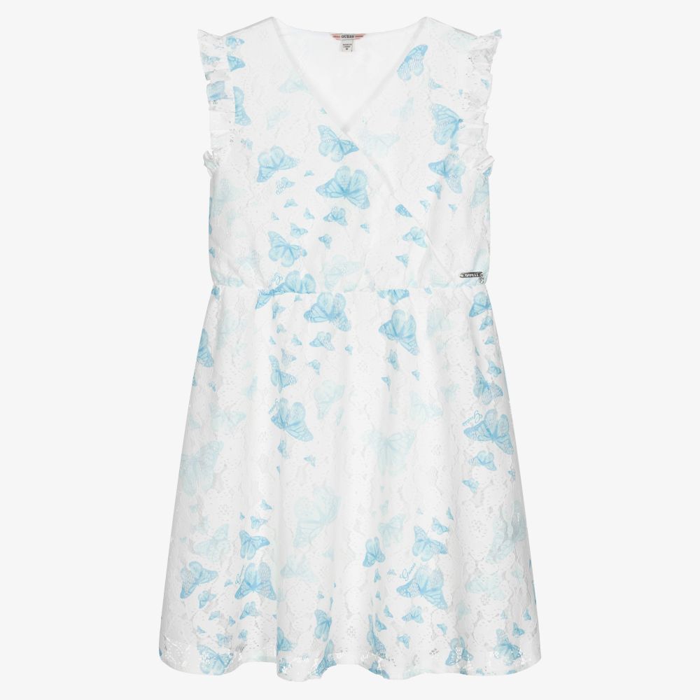 Guess - Teen White & Blue Lace Dress | Childrensalon