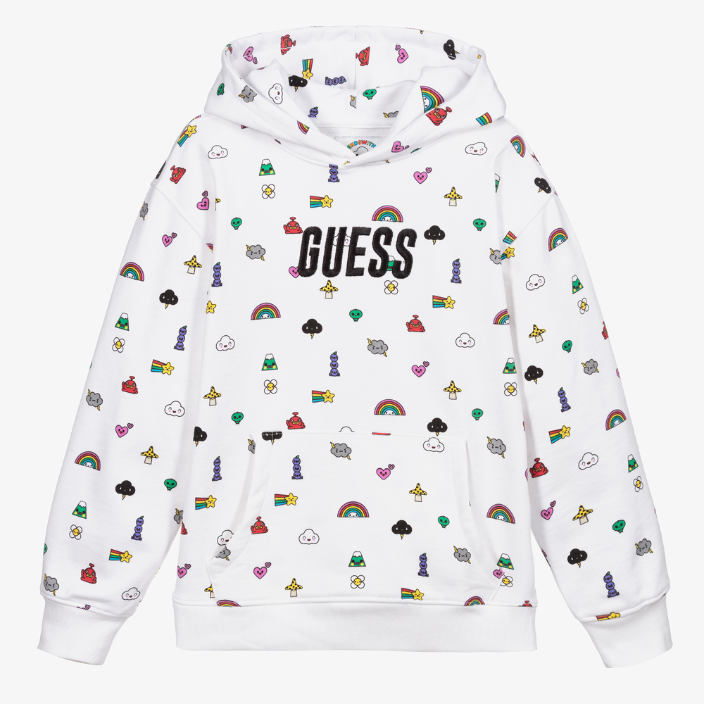 Guess - Teen White Friends Logo Hoodie | Childrensalon