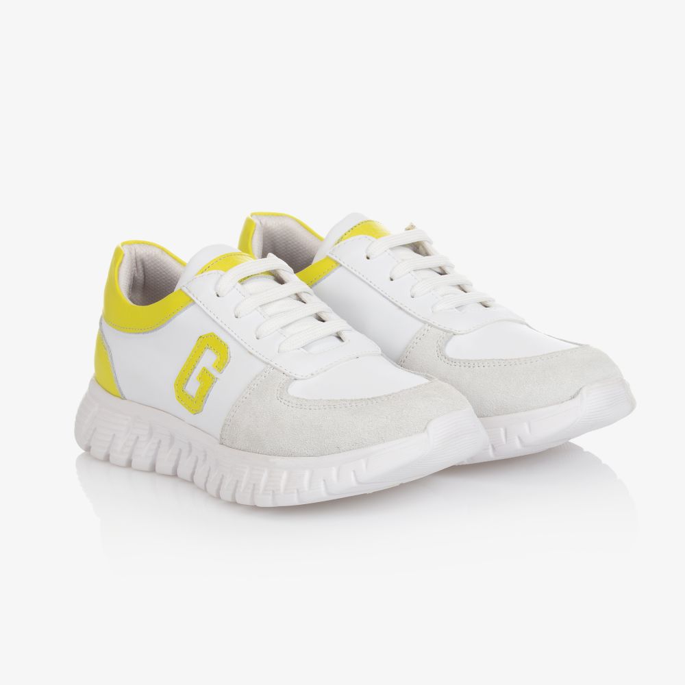 Guess - Teen White Leather Trainers | Childrensalon