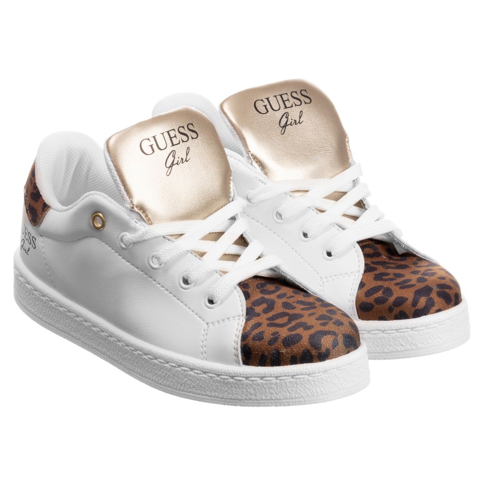 Guess - Teen White Logo Trainers | Childrensalon