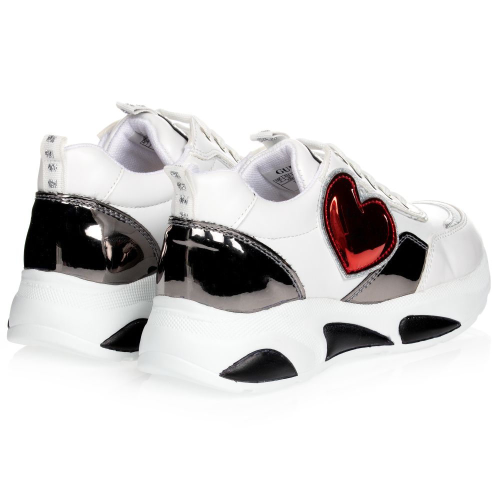 Guess-Teen White Logo Trainers | Childrensalon Outlet