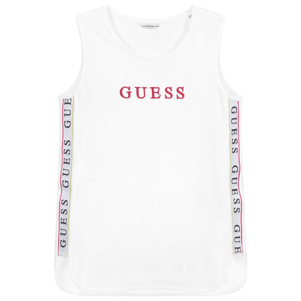 Guess - Teen White Logo Vest Top | Childrensalon