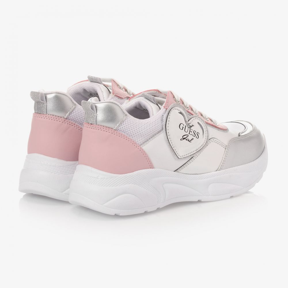 Guess-Teen White & Pink Trainers | Childrensalon Outlet