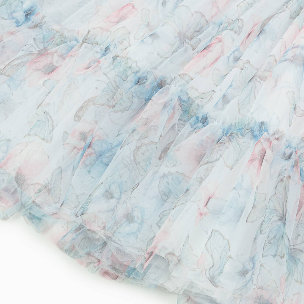 Guess-White And Blue Tulle Butterfly Dress | Childrensalon Outlet
