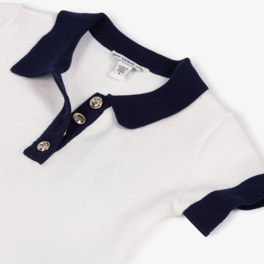 Guess-White And Navy Knitted Skirt Set | Childrensalon Outlet