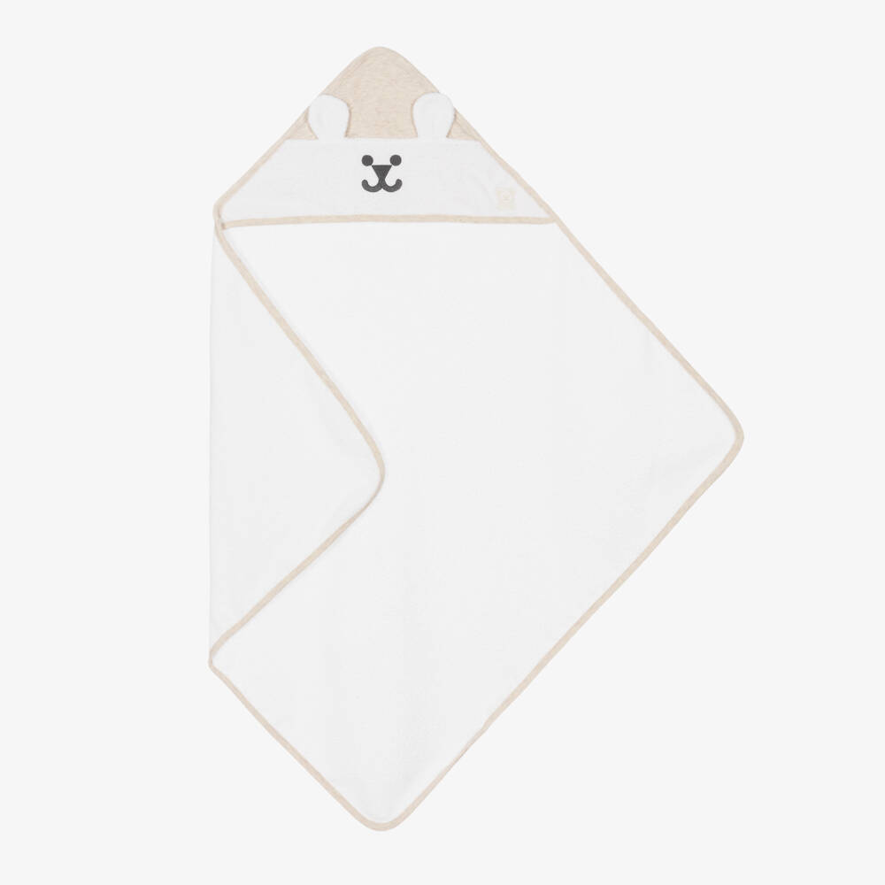 Guess-White Bear Hooded Towel (70cm) | Childrensalon Outlet