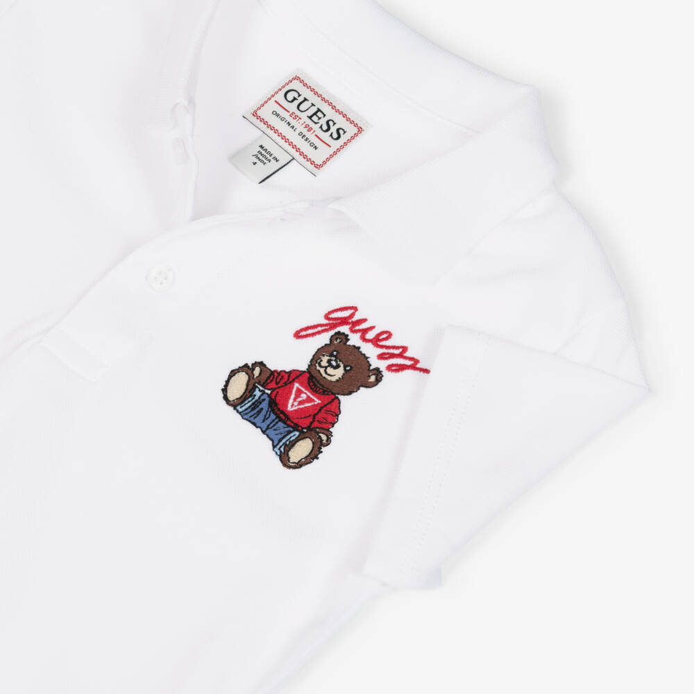 Guess-White Bear Polo Shirt | Childrensalon Outlet