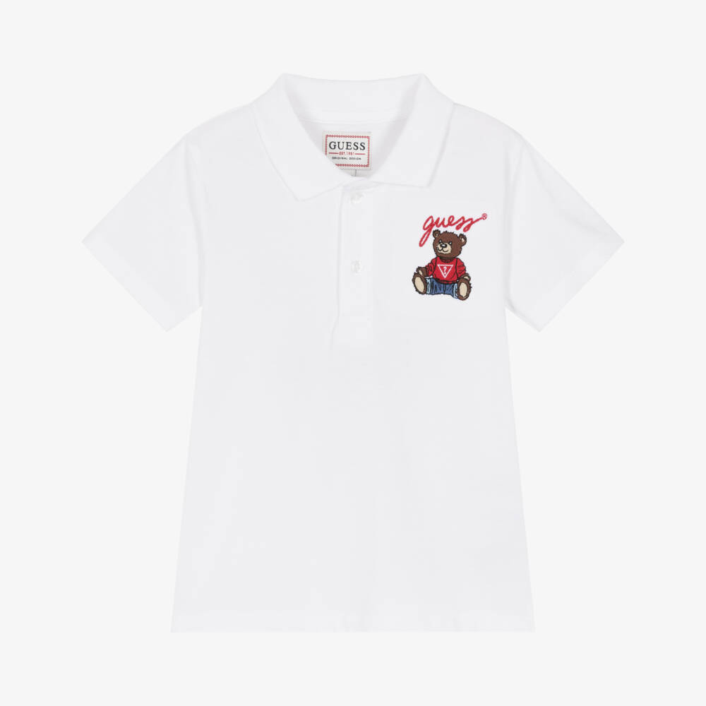 Guess-White Bear Polo Shirt | Childrensalon Outlet