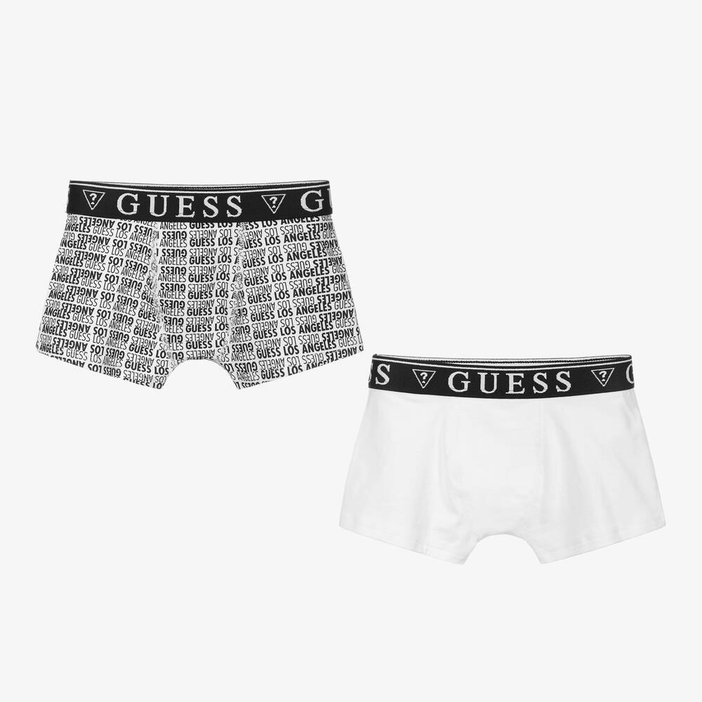 Guess - White & Black Boxers (2 Pack) | Childrensalon