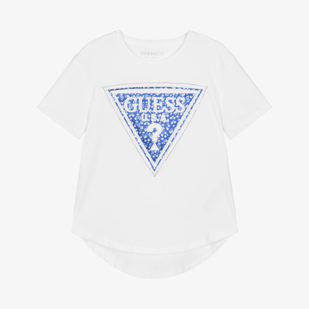Guess-Белый синий топ с логотипом | Childrensalon Outlet