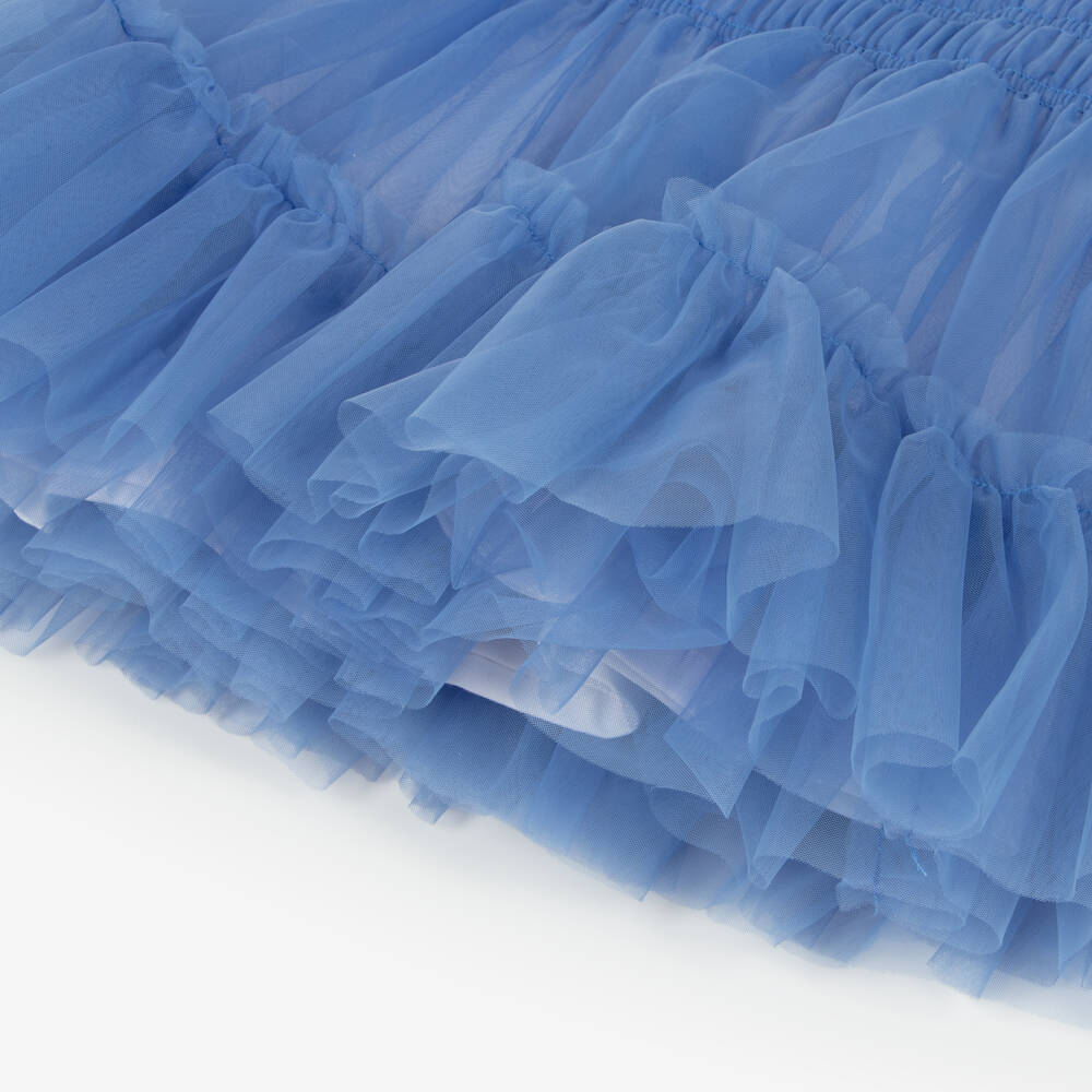 Guess-White & Blue Logo Tulle Dress | Childrensalon Outlet