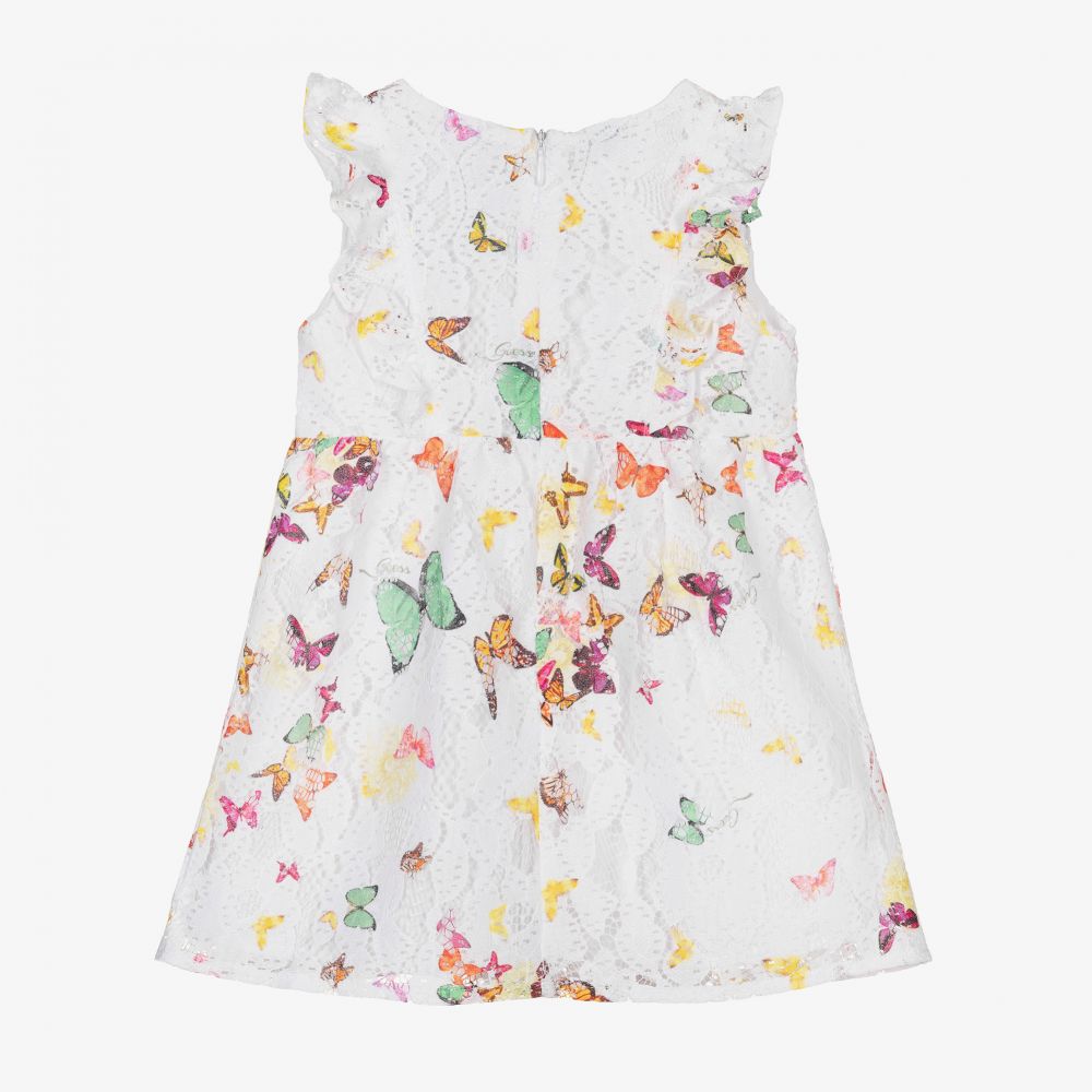 Guess-White Butterfly Print Dress Set | Childrensalon Outlet