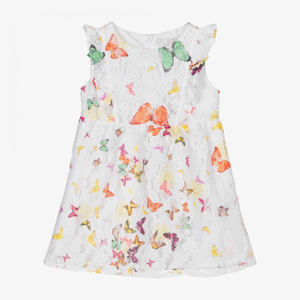 Guess - White Butterfly Print Dress Set | Childrensalon
