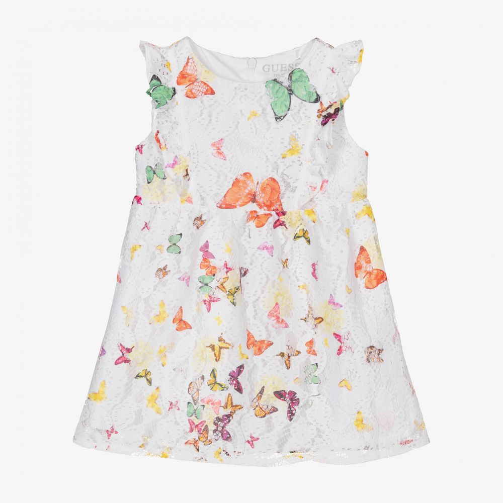 Guess-White Butterfly Print Dress Set | Childrensalon Outlet