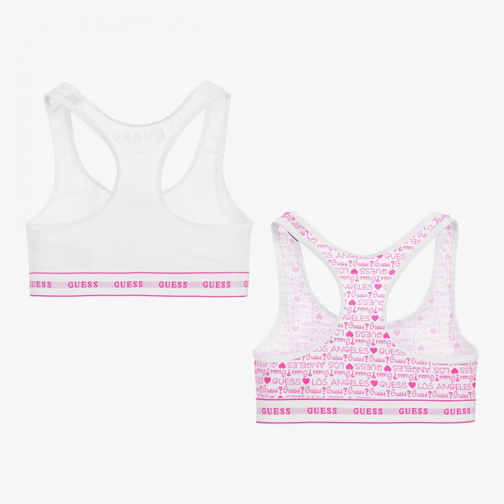 Guess-White Cotton Bras (2 Pack) | Childrensalon Outlet