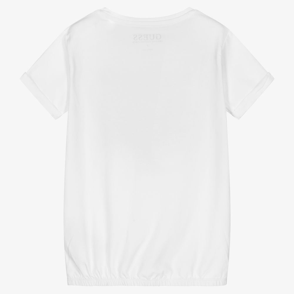Guess-White Floral Logo T-Shirt | Childrensalon Outlet