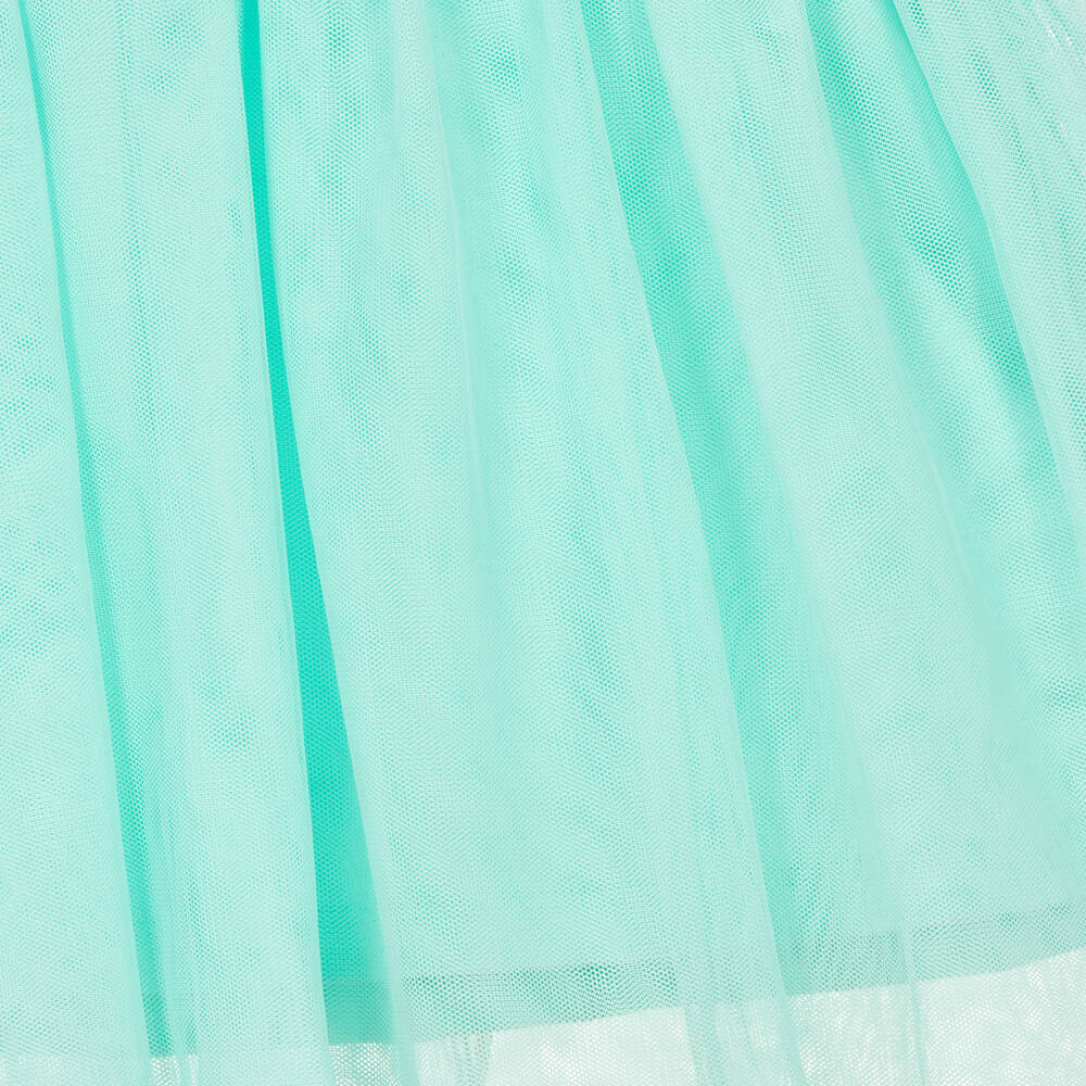 Guess-White & Green Tulle Dress | Childrensalon Outlet