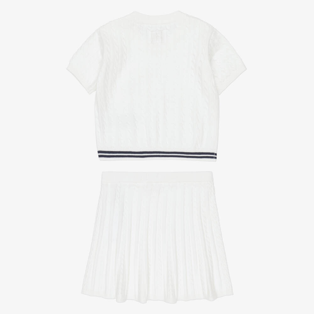 Guess-White Knitted Skirt Set | Childrensalon Outlet