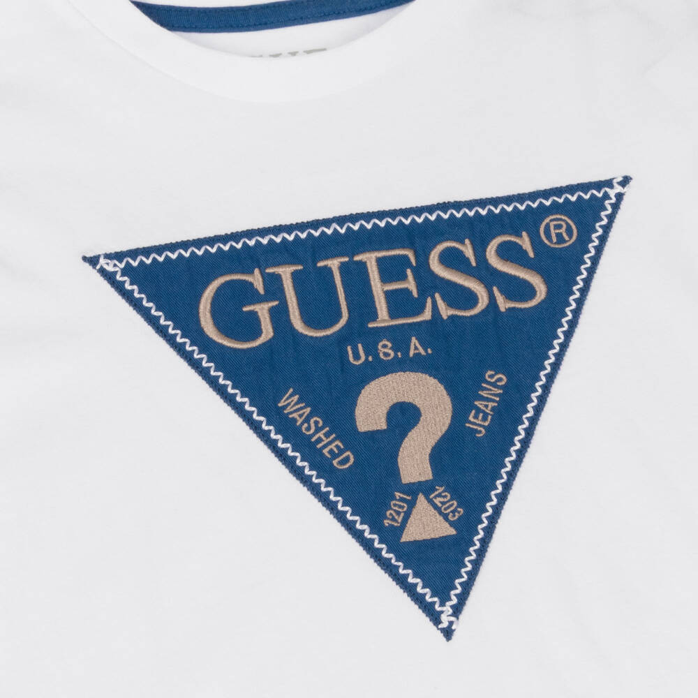 Guess-Белая футболка с логотипом для мальчиков | Childrensalon Outlet
