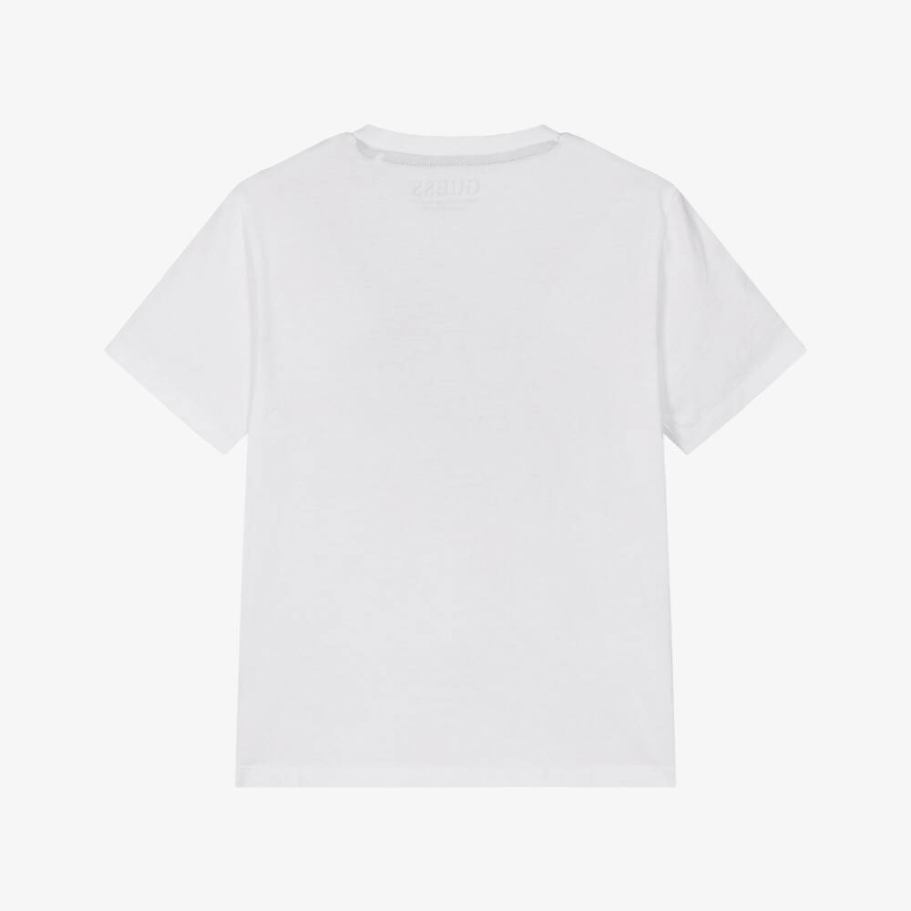 Guess-Белая футболка с логотипом для мальчиков | Childrensalon Outlet