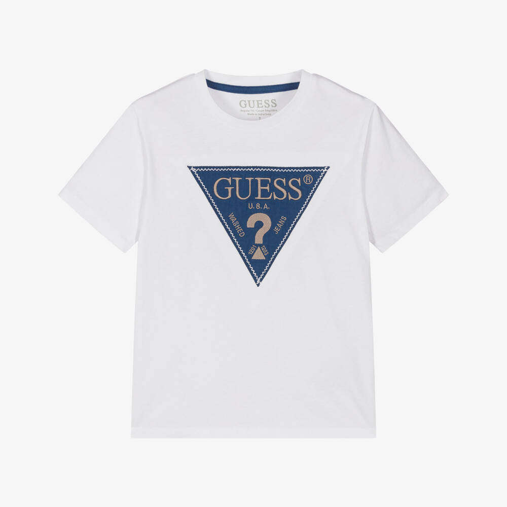 Guess-White Logo T-shirt | Childrensalon Outlet