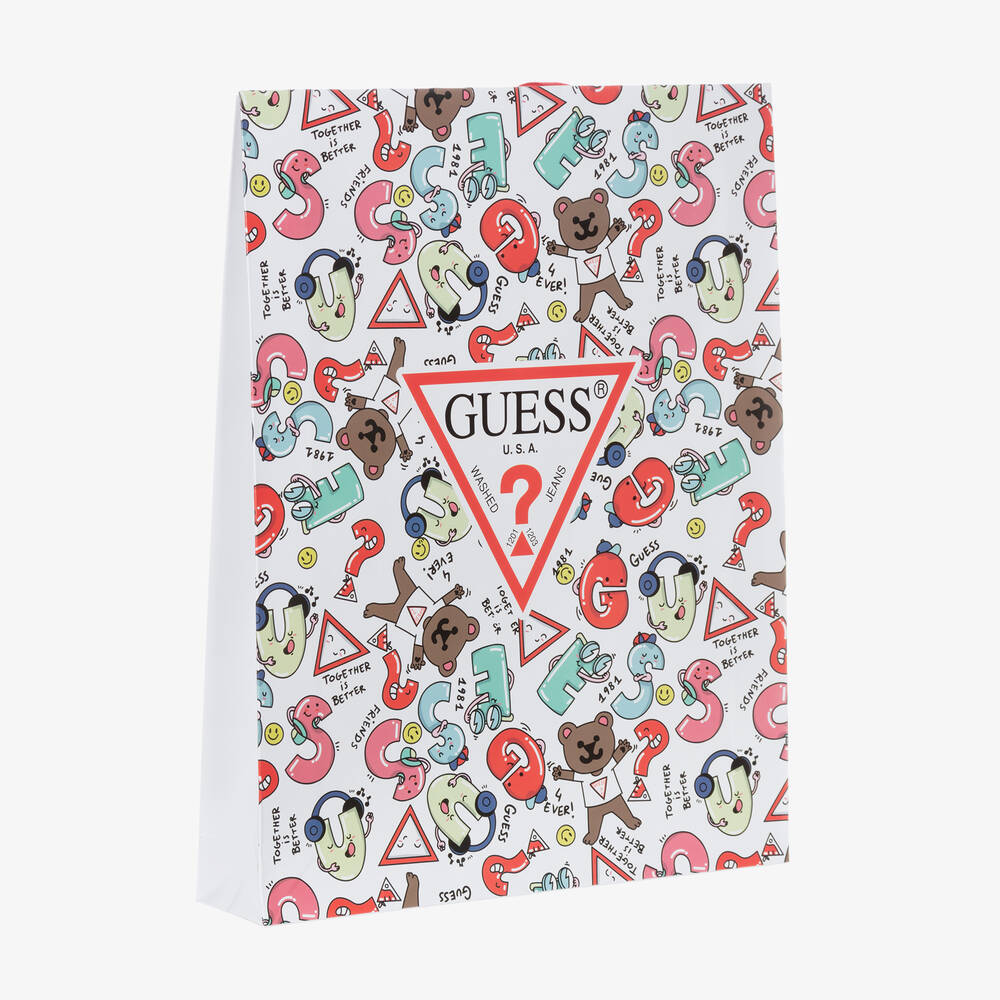 Guess-أوفرول بادي قطن جيرسي لون أبيض (عدد 3) | Childrensalon Outlet