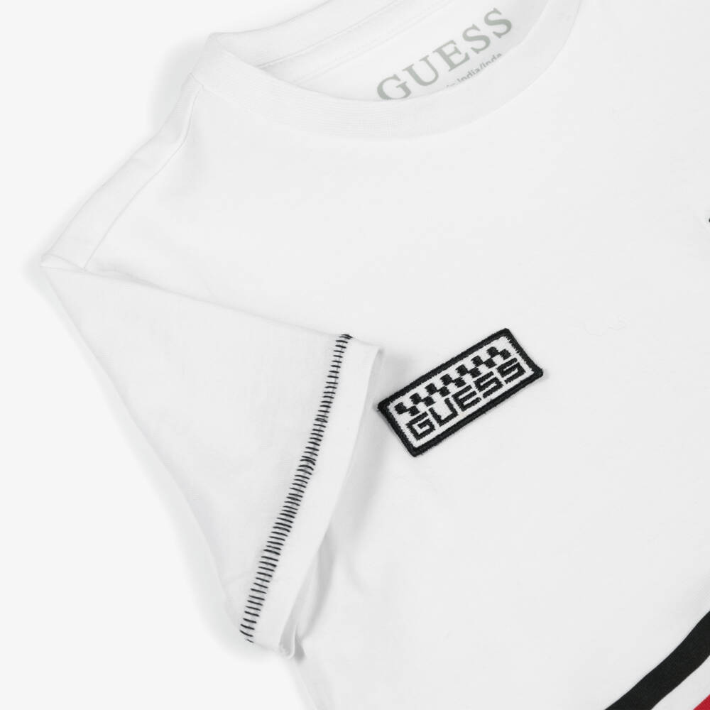 Guess-تيشيرت قطن لون أبيض للأولاد | Childrensalon Outlet
