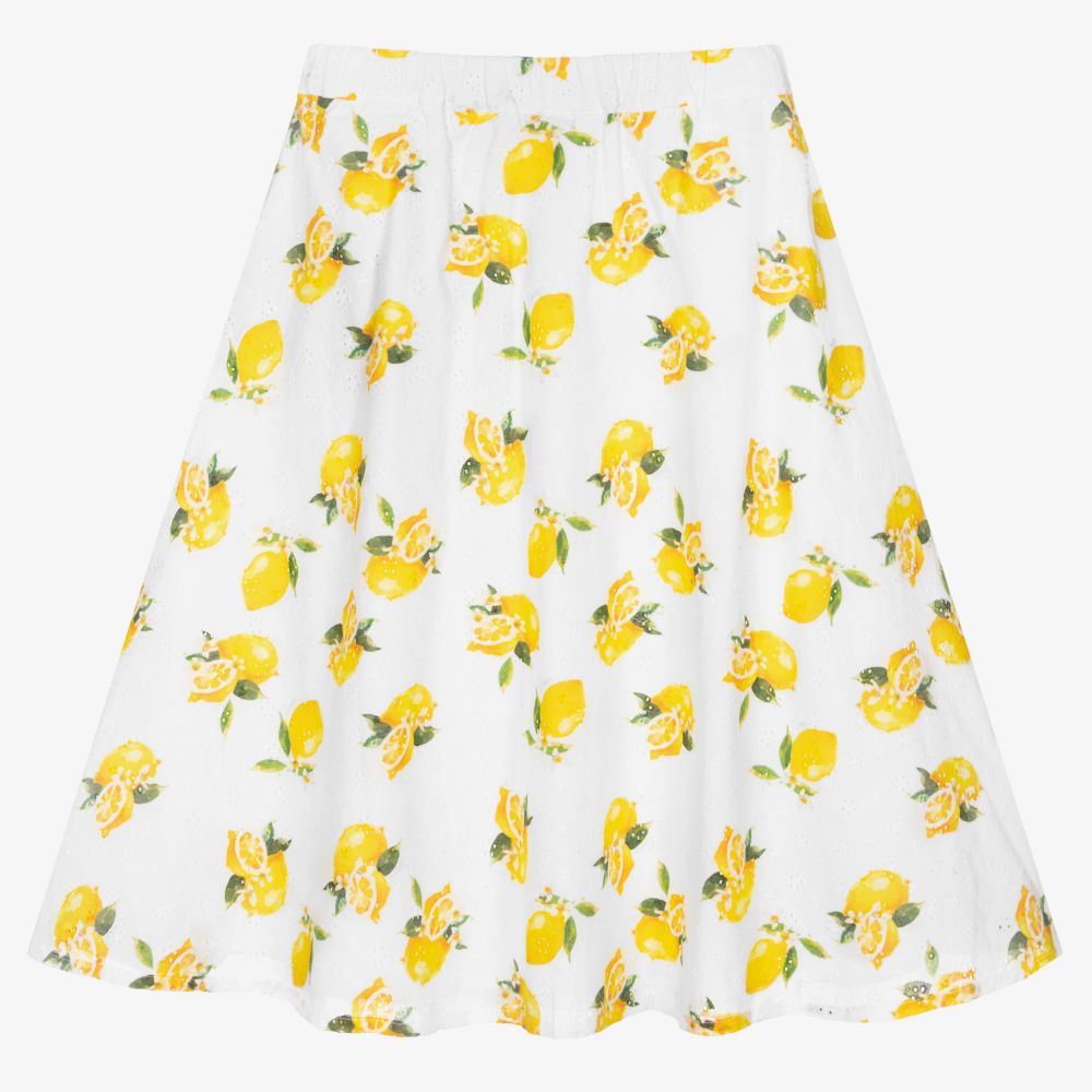 Guess-Белая юбка с желтыми лимонами | Childrensalon Outlet