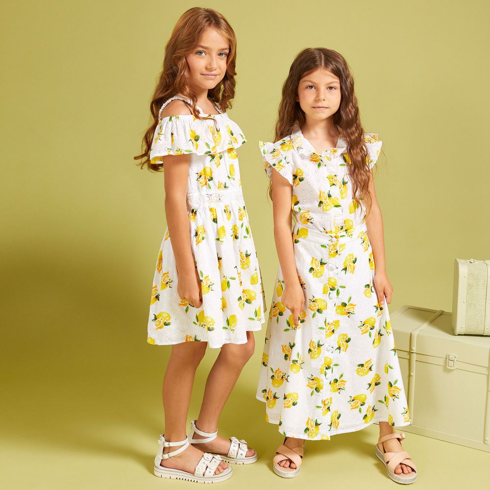 Guess White Yellow Lemons Skirt Childrensalon Outlet