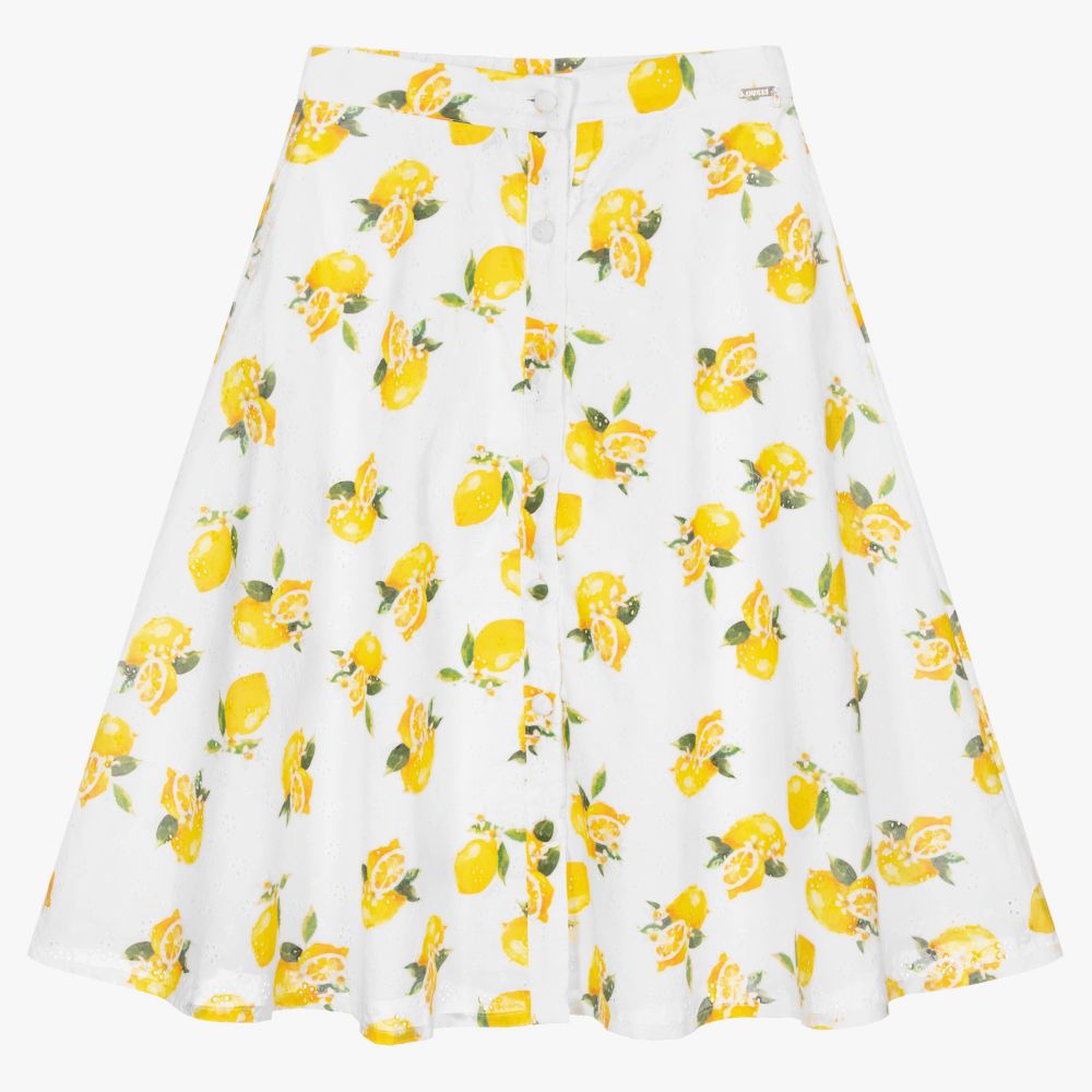 Guess - White & Yellow Lemons Skirt | Childrensalon