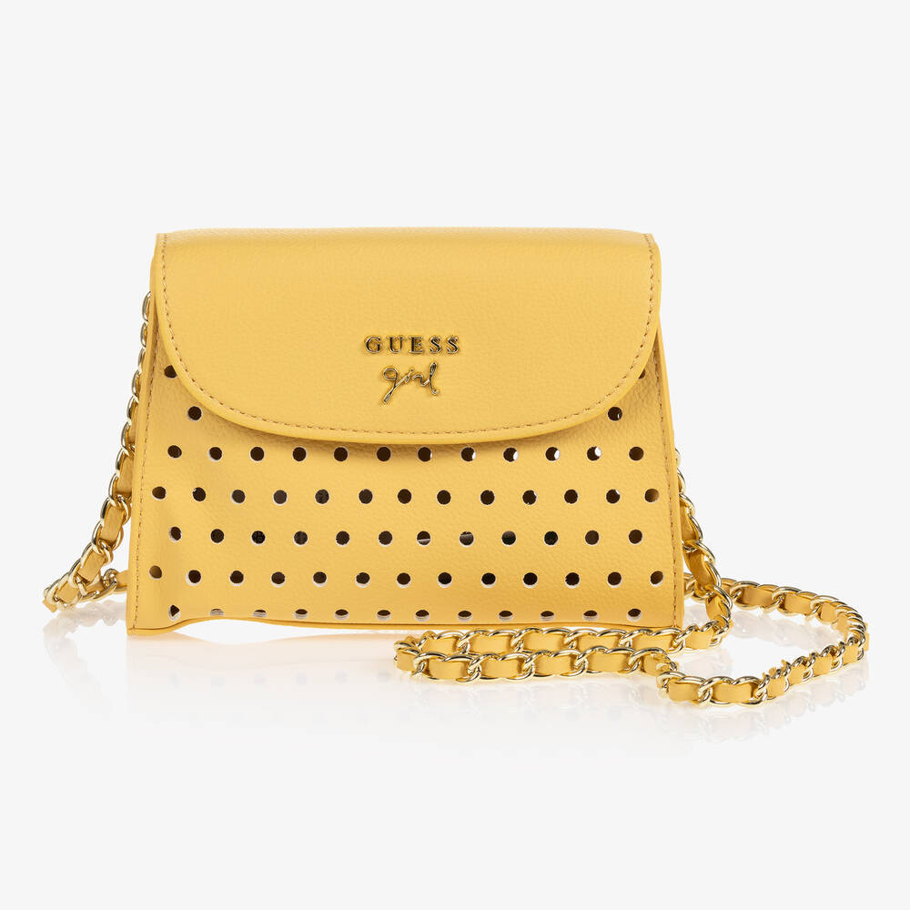 Guess Sac jaune en simili cuir 17cm Childrensalon Outlet