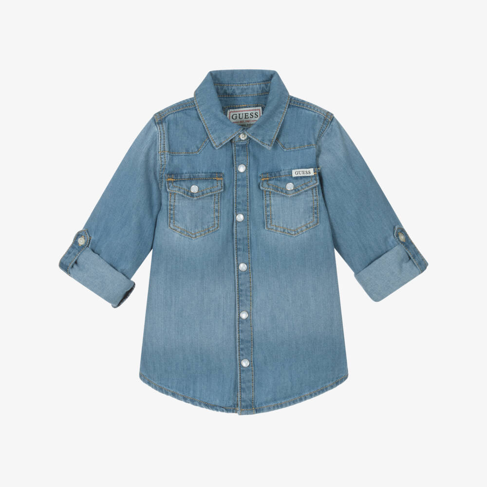 Guess-Young Gentleman's Aqua Denim Top | Childrensalon Outlet