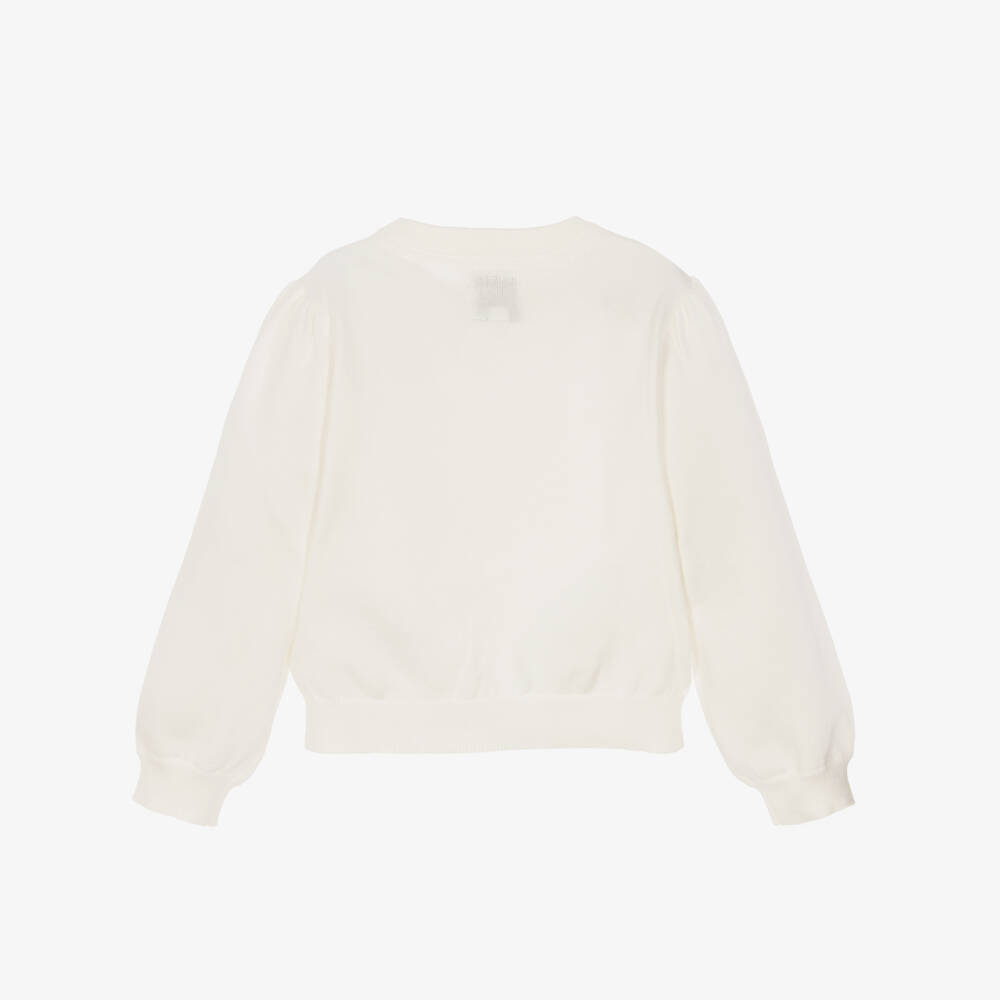 Guess-Young Ladies Ivory Sequin Heart Pullover | Childrensalon Outlet