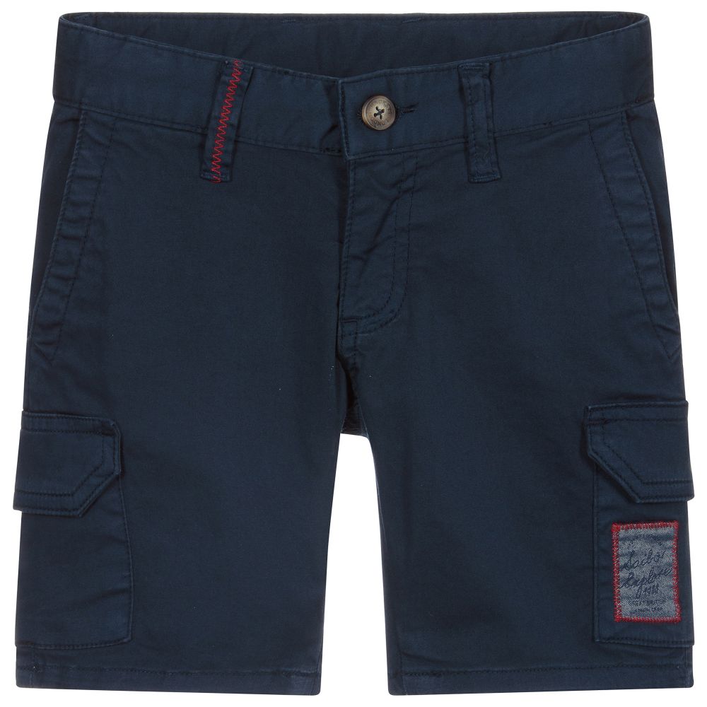 Hackett London-Blue Cotton Cargo Shorts  | Childrensalon Outlet