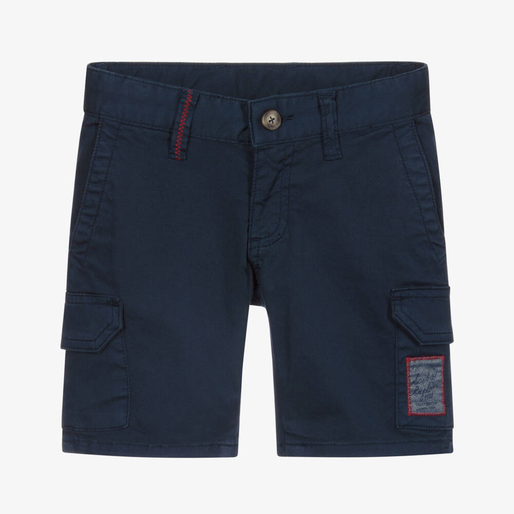 Hackett London-Blue Cotton Cargo Shorts  | Childrensalon Outlet