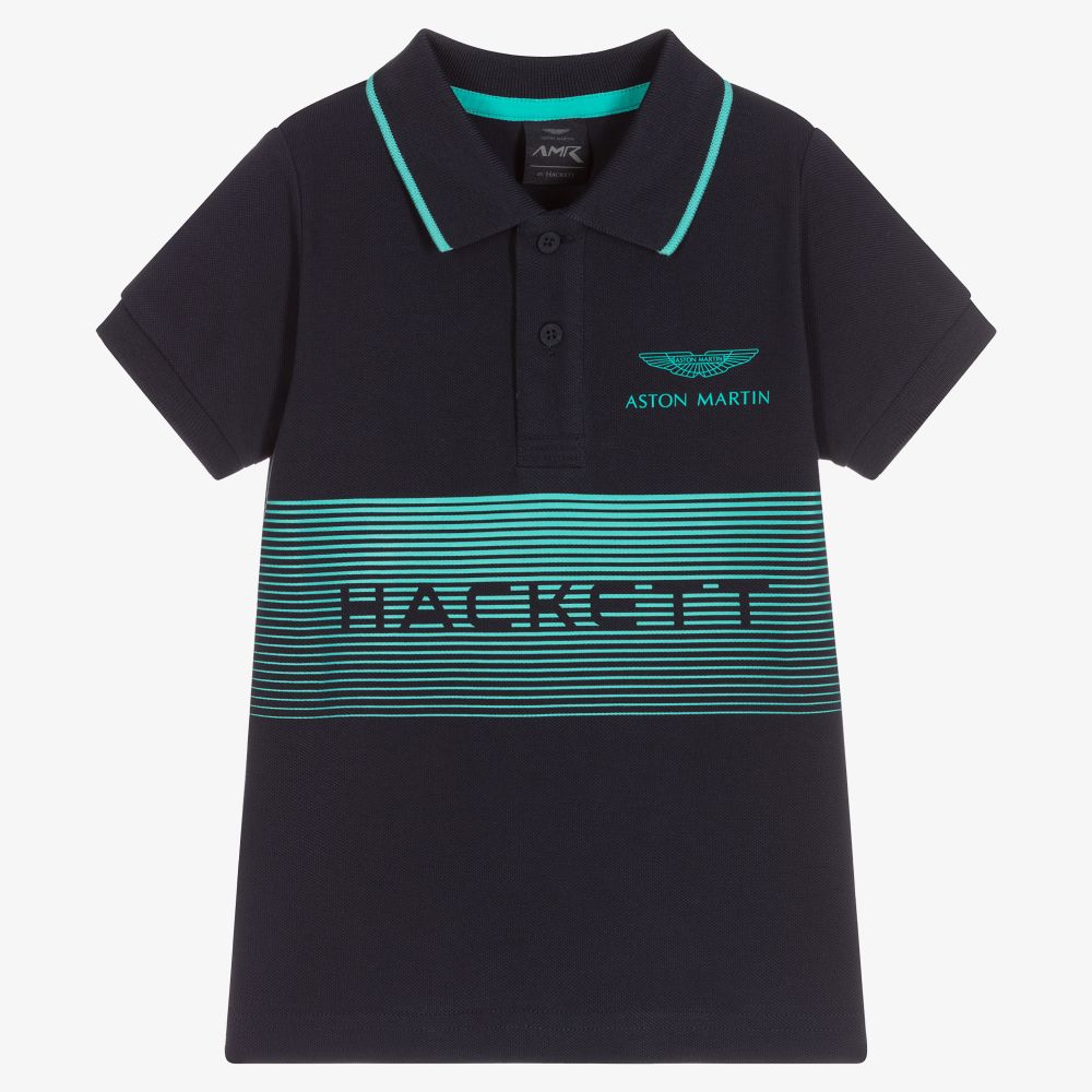 Hackett Aston Martin Racing - Blaues Poloshirt aus Baumwolle | Childrensalon