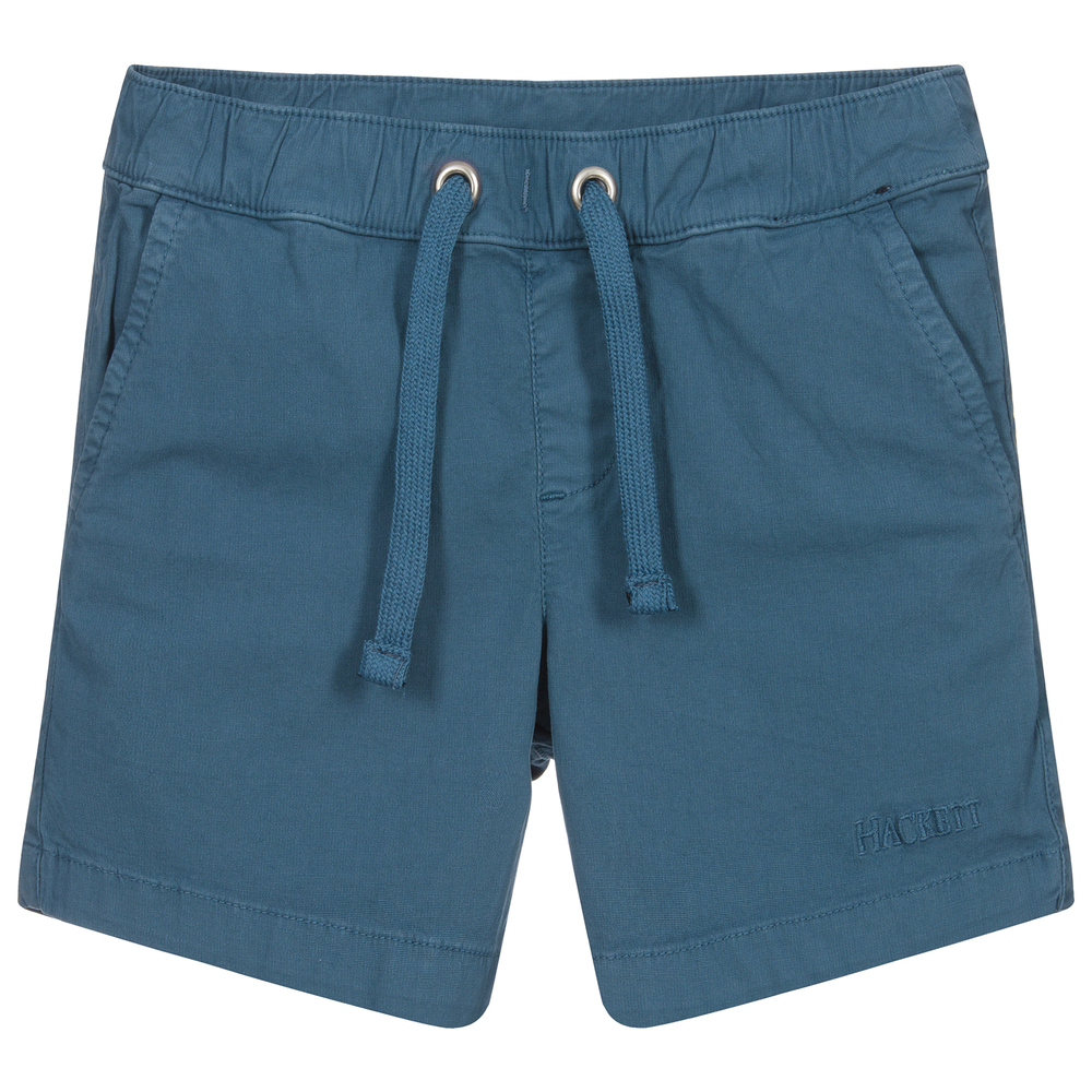 Hackett London - Blue Cotton Logo Shorts | Childrensalon