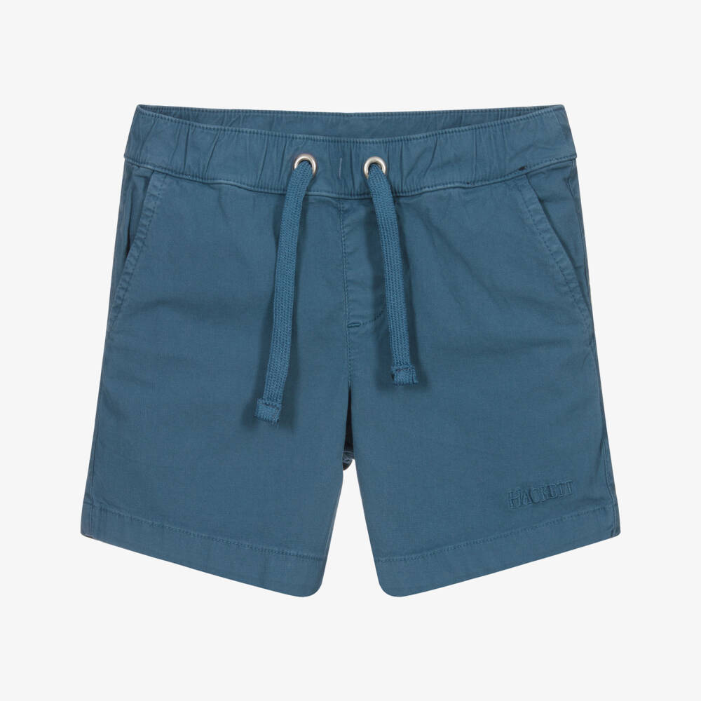 Hackett London-Blue Cotton Logo Shorts | Childrensalon Outlet